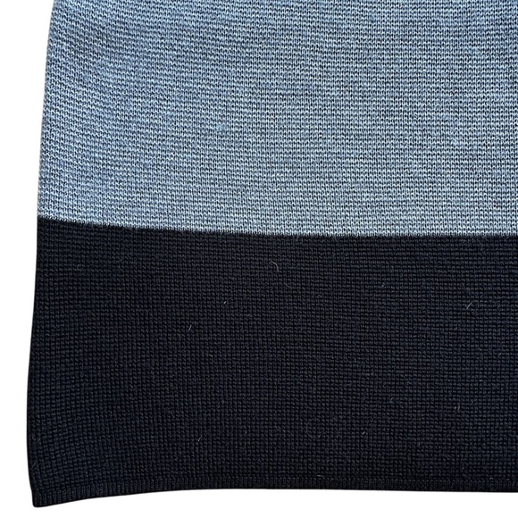 LOFT | WOOL BLEND GREY & BLACK COLOR BLOCK KNIT SKIRT ZIPPER BACK | SMALL - Picture 7 of 8